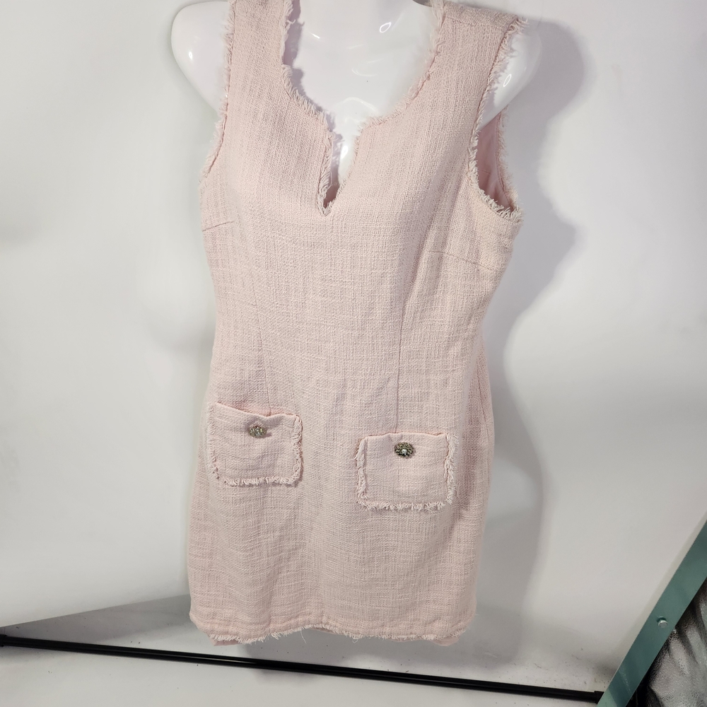 Karl Lagerfeld Light Pink Tweed  Midi‎ Dress Size 6